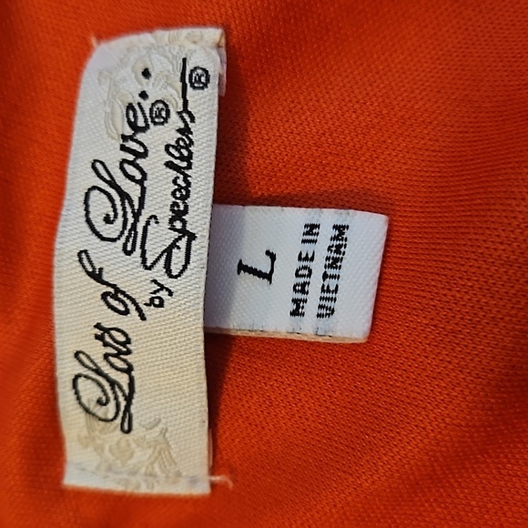 Lots Of Love Cutout Waist Ruffle V-Neckline Dress in Rich Orange, L - Picture 7 of 9